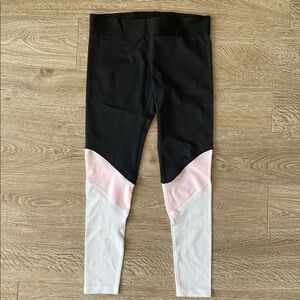 Heroine Sport Black Pink White Mesh Leggings Sz small